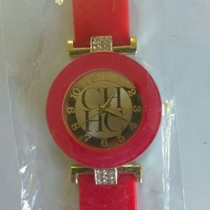 Red Silicone Fashion Watch